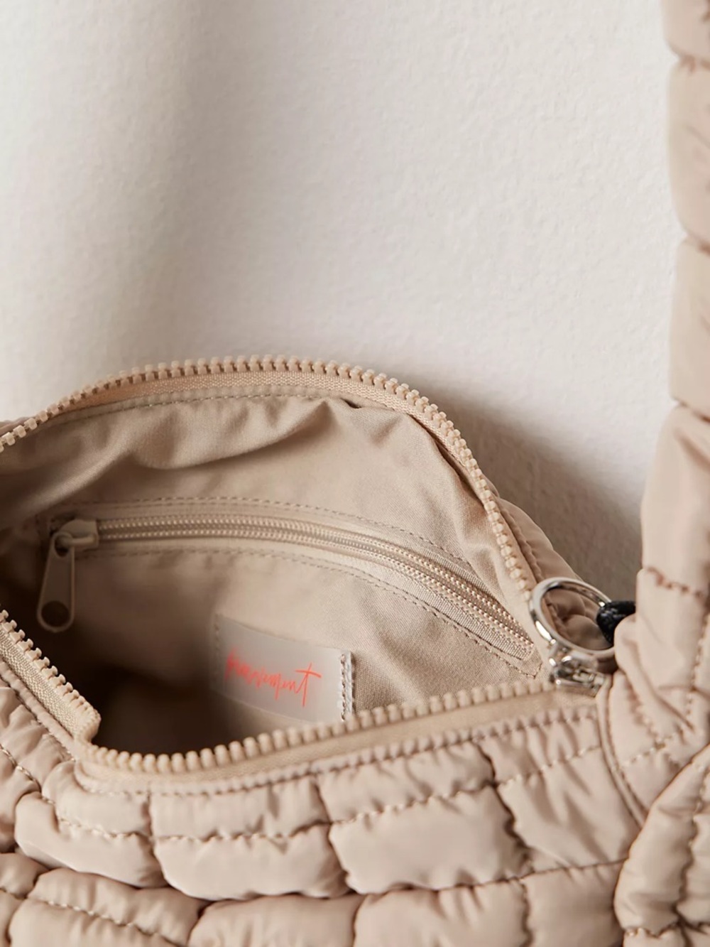 Free People FP Movement Quilted Baby Carryall Sling Bag In Tofu Taupe New - Picture 6 of 16